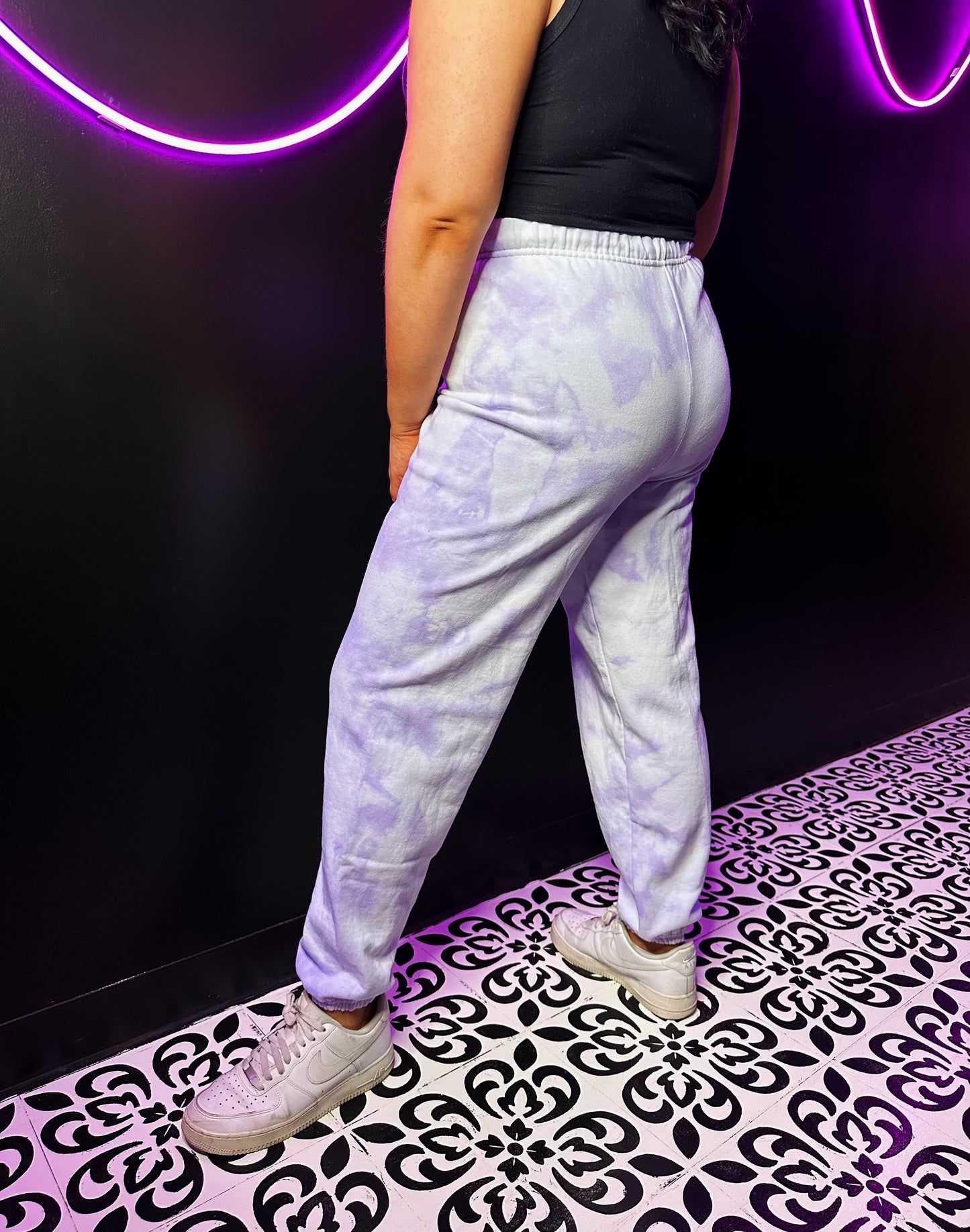 Moonlight Purple Tie Dye Zip Up Sweatsuit Set
