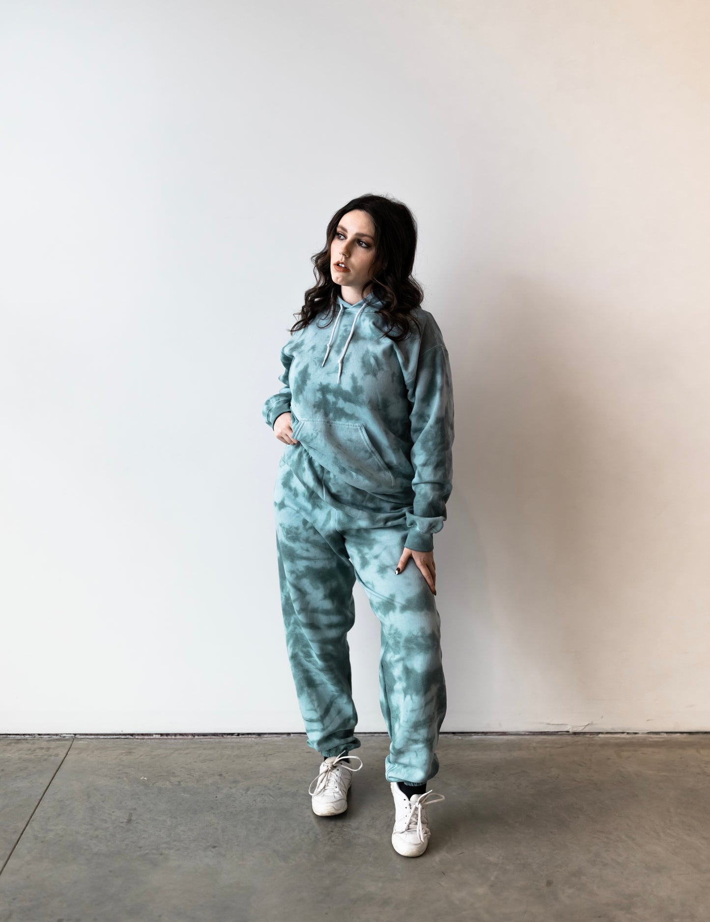 Dark Green Tie Dye Sweatsuit