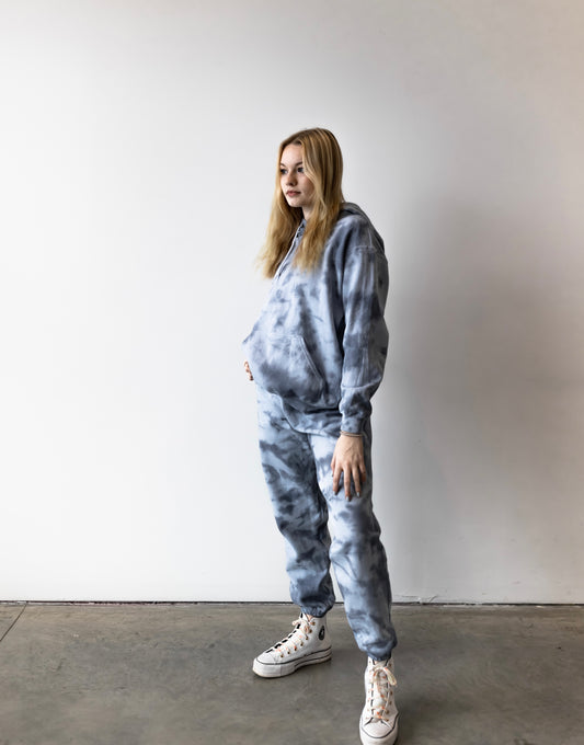 Navy Blue Tie Dye Sweatsuit