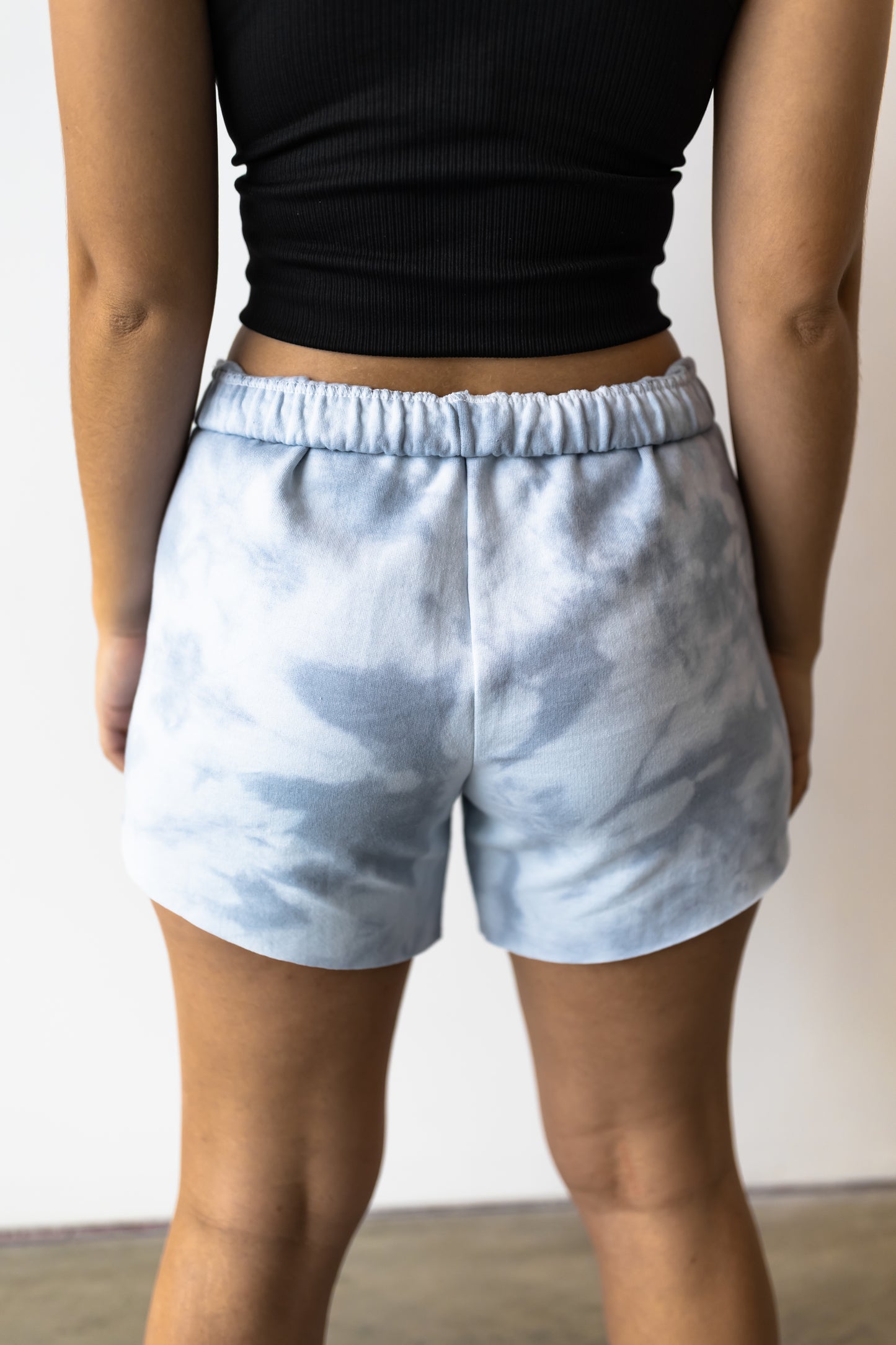 Denim Blue Tie Dye Shorts