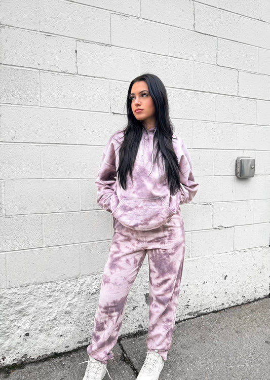 Mauve Tie Dye Sweatsuit