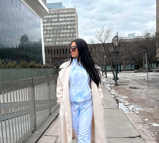 Powder Blue Tie Dye Sweatshirt