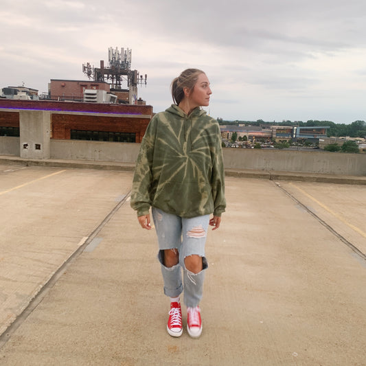 Reverse Tie Dye Green Sweatshirt