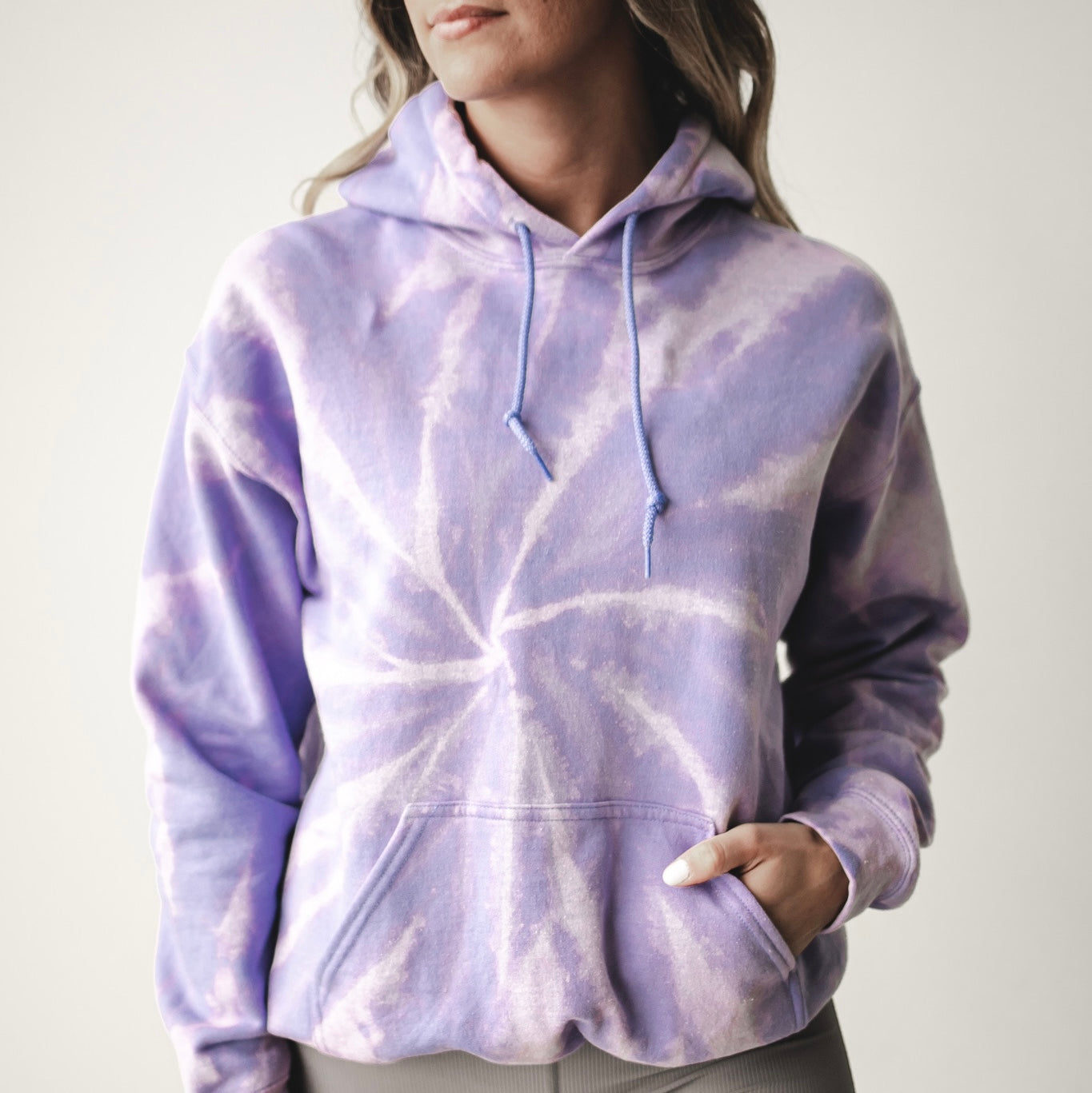 Purple Bleached Tie Dye Sweatshirt