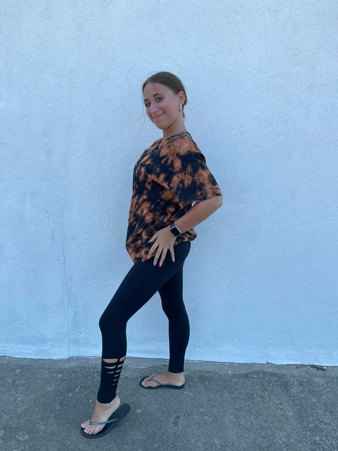 Reverse Tie-Dye Scrunched T-Shirt