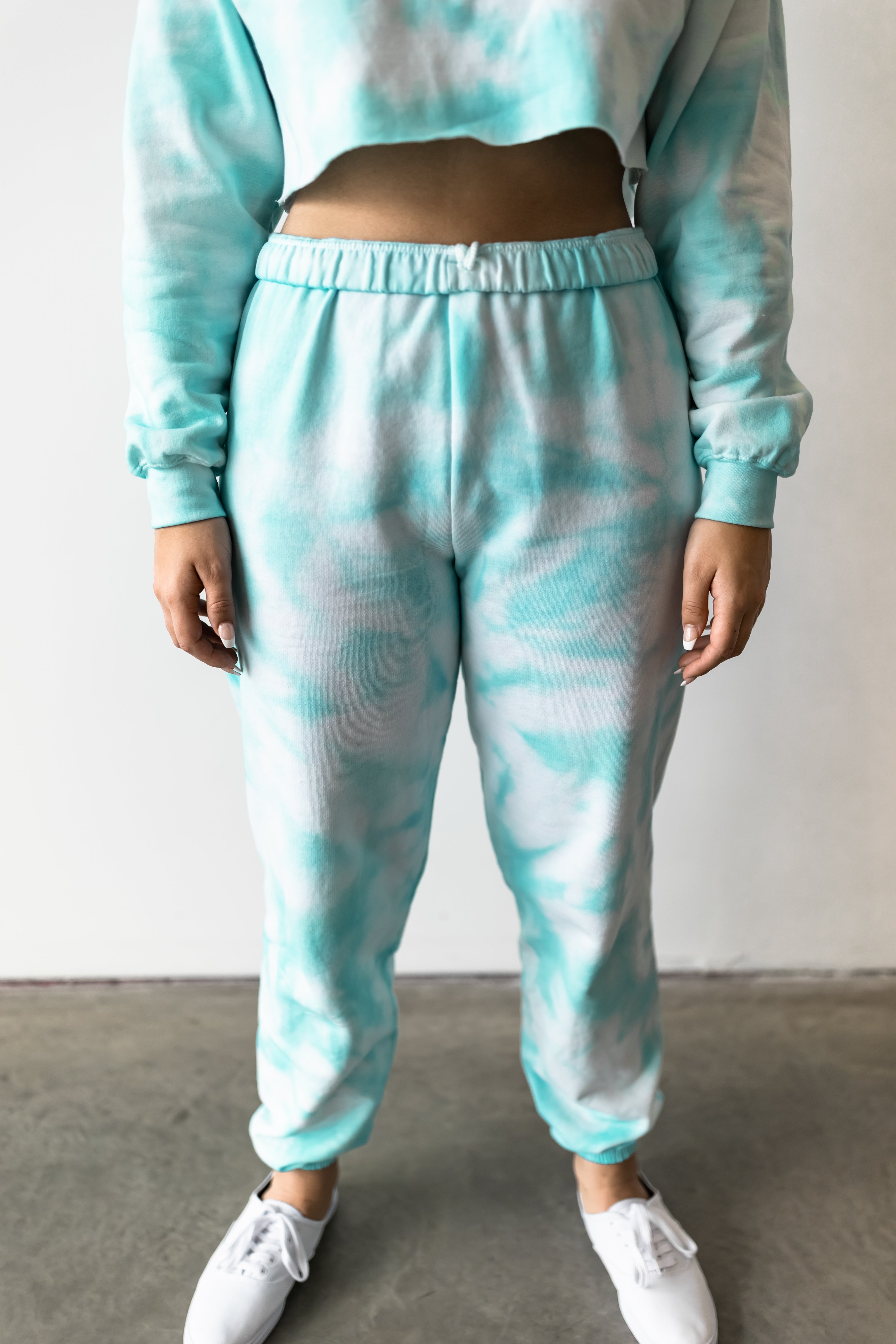 Icy Blue Tie Dye Sweatpants EXB Apparel exbapparel