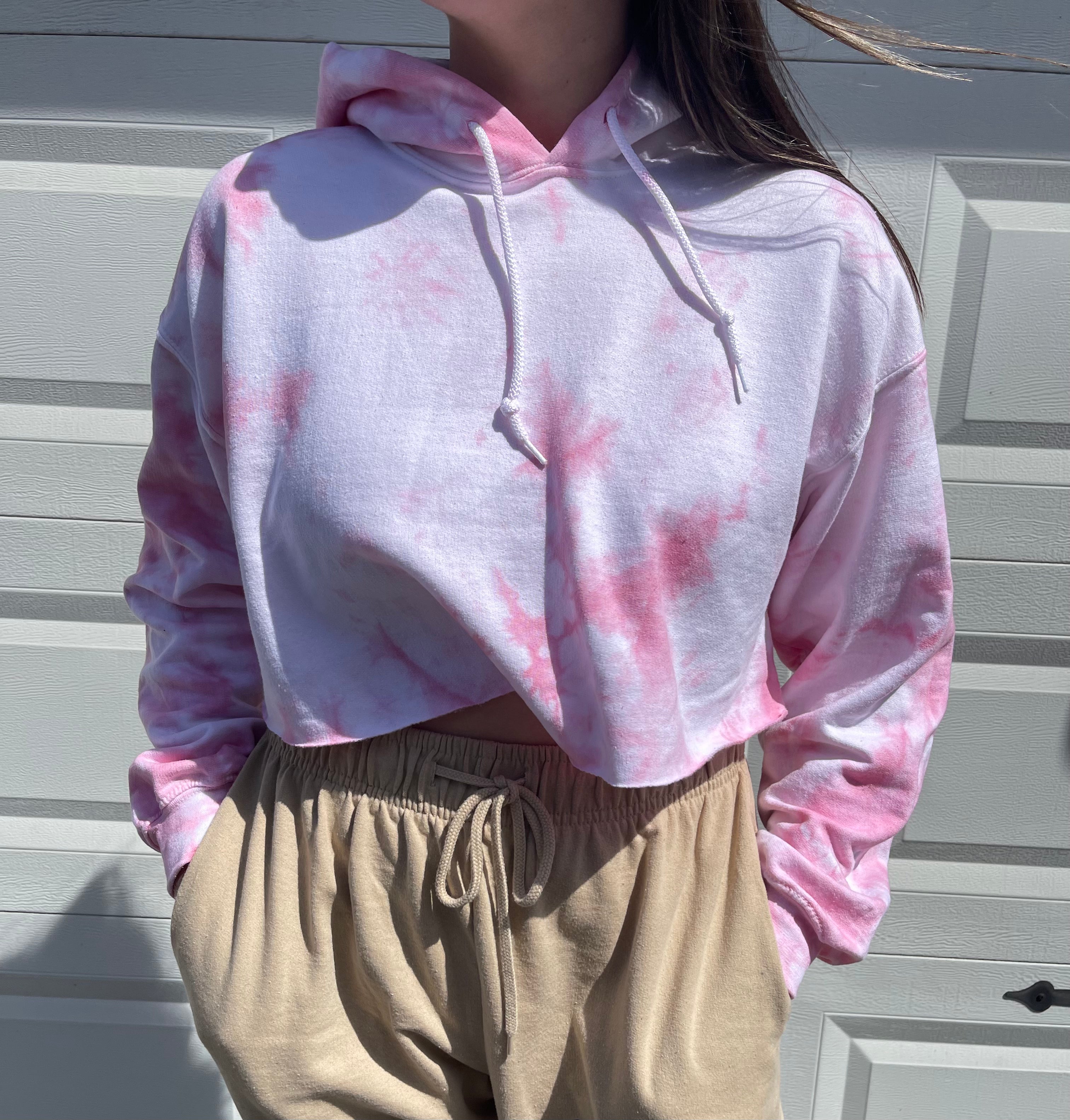 Light pink hot sale tie dye hoodie