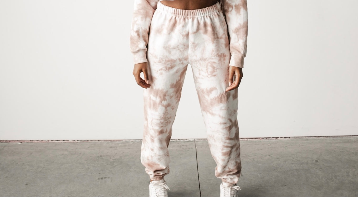 tan tie dye sweats