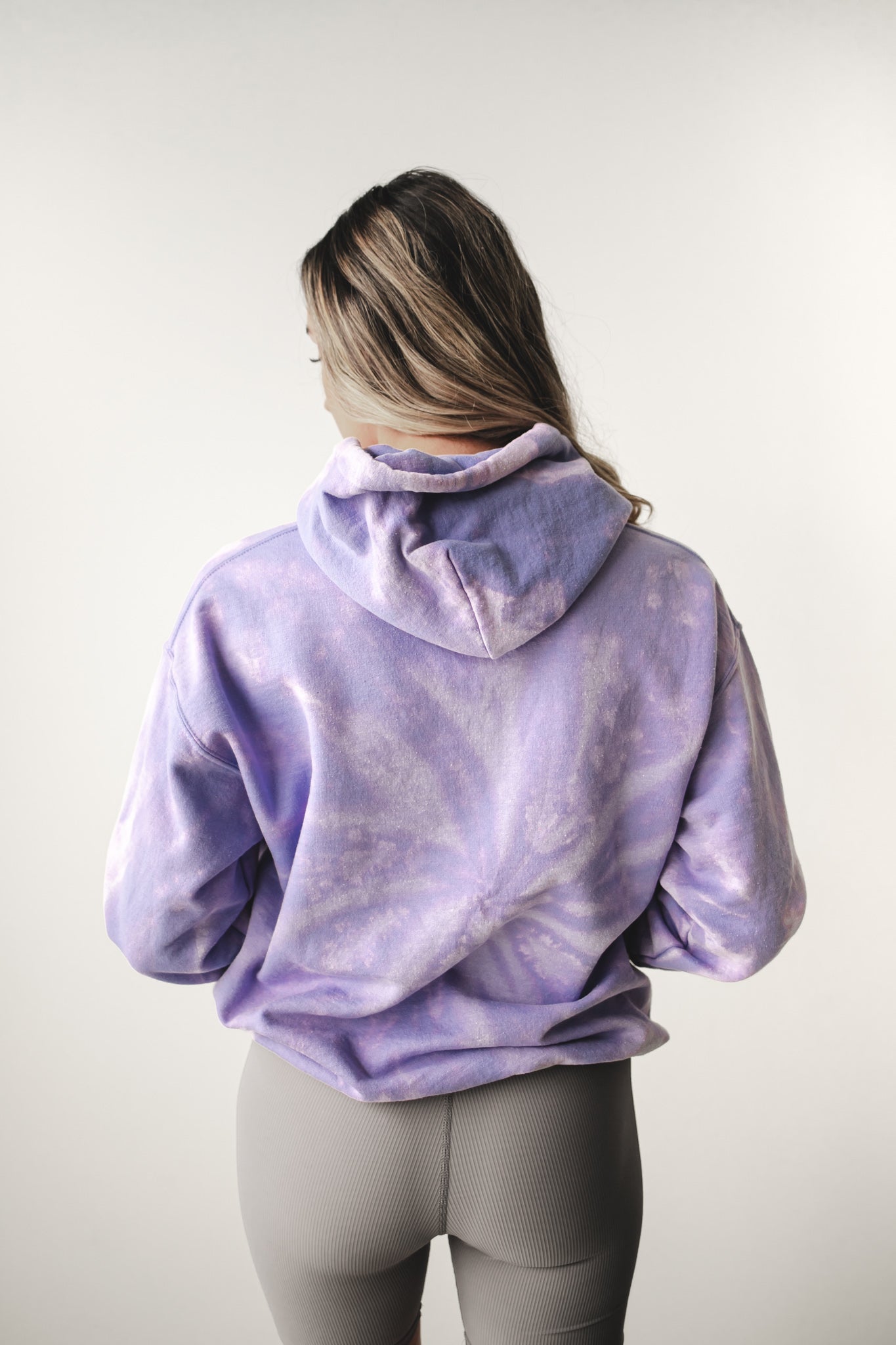 purple swirl bleached pullover sweatshirt