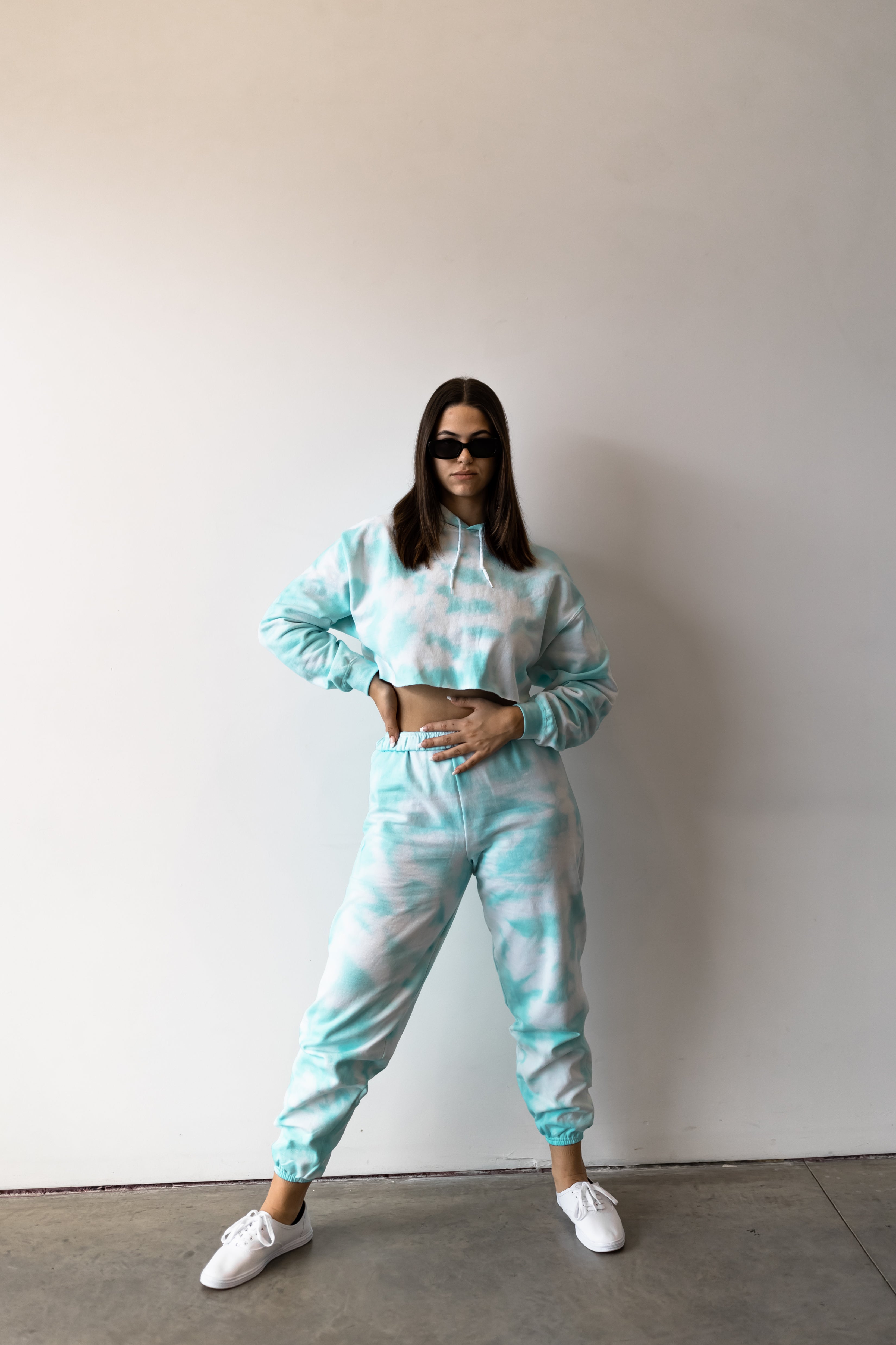 Icy Blue Tie Dye Sweatpants