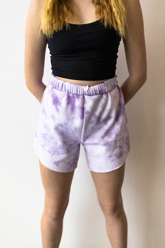 Purple Tie Dye Shorts