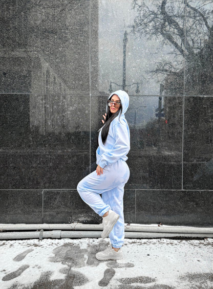 Powder Blue Tie Dye Sweatsuit