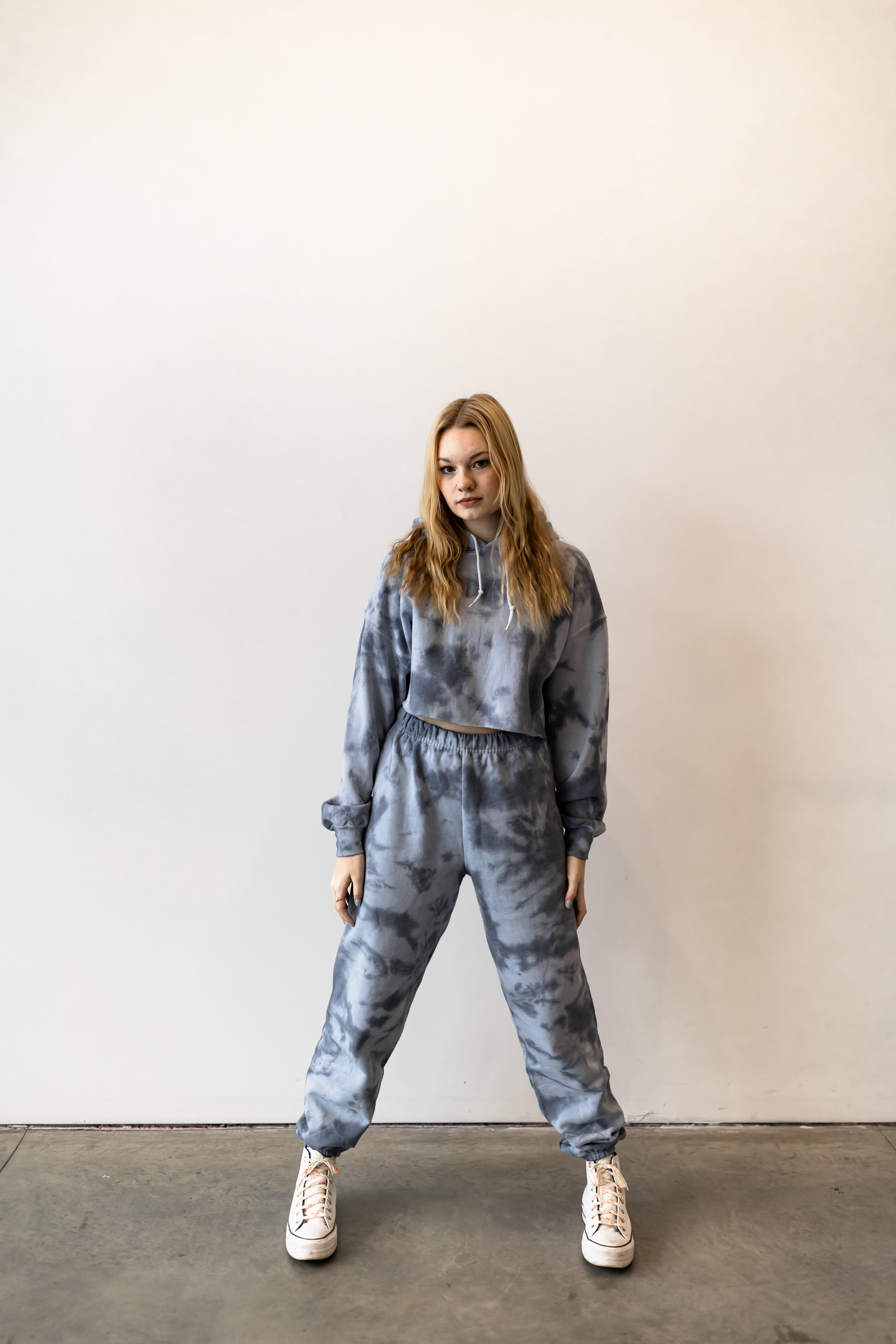 Navy Blue Tie Dye Sweatsuit EXB Apparel exbapparel