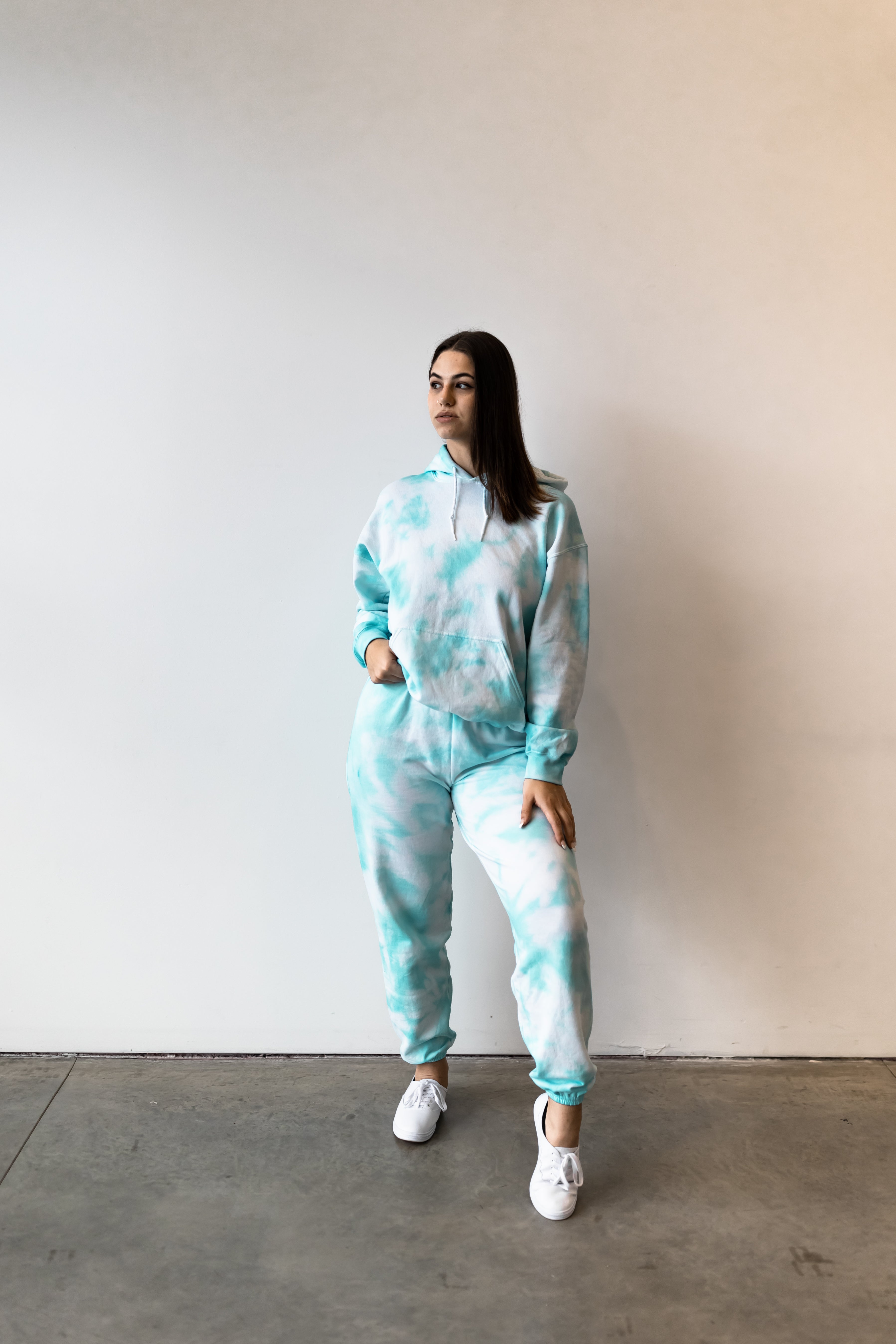 Icy Blue Tie Dye Sweatsuit