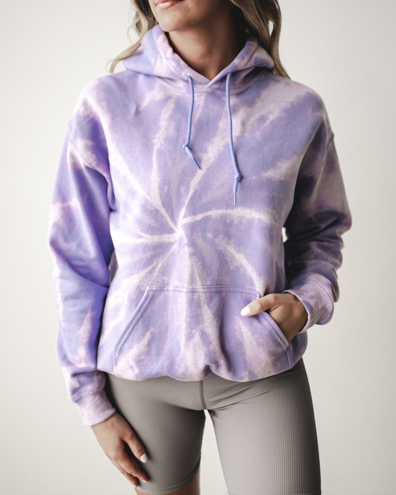  purple swirl bleached pullover sweatshirt