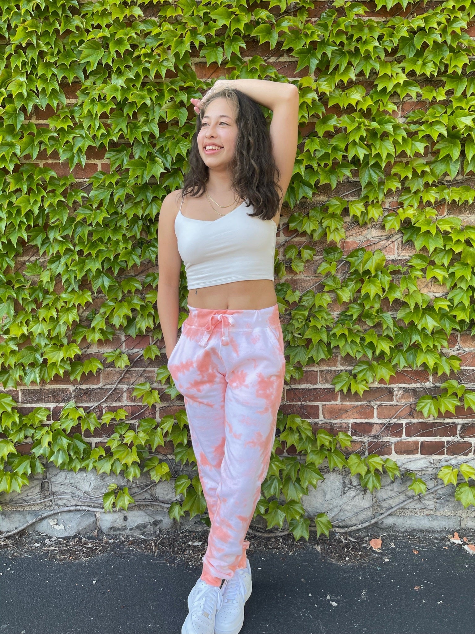 Pink tie sale dye sweatpants