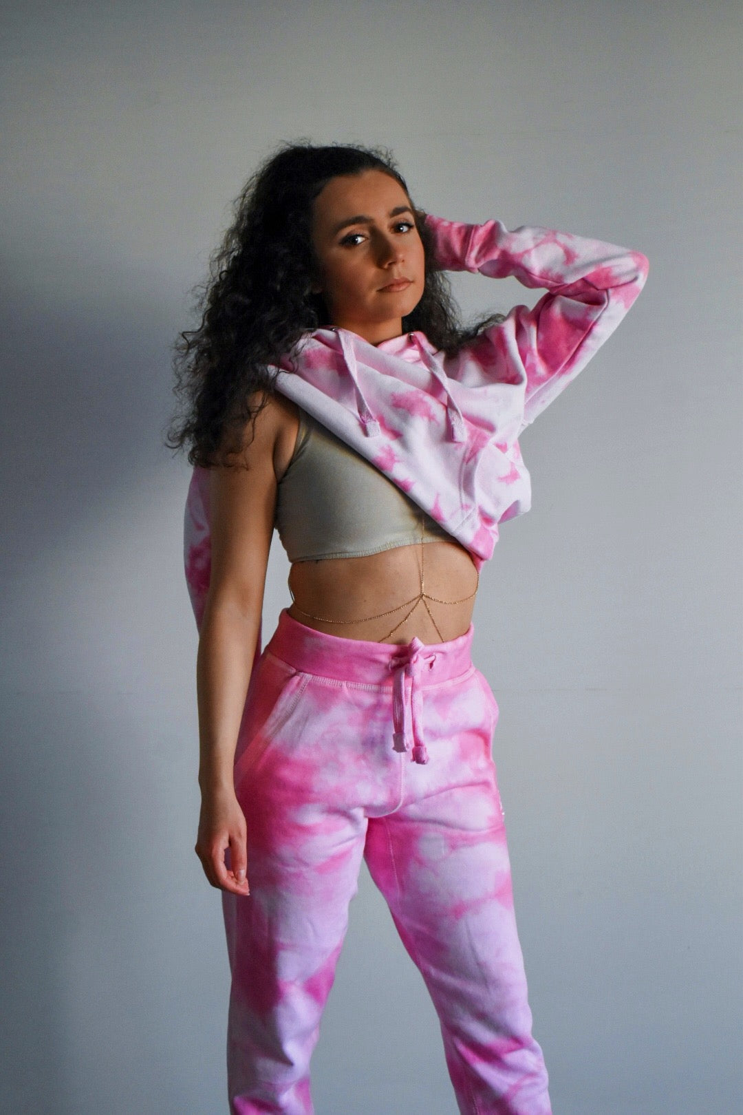 Tie dye sweatpants and tank top set new arrivals