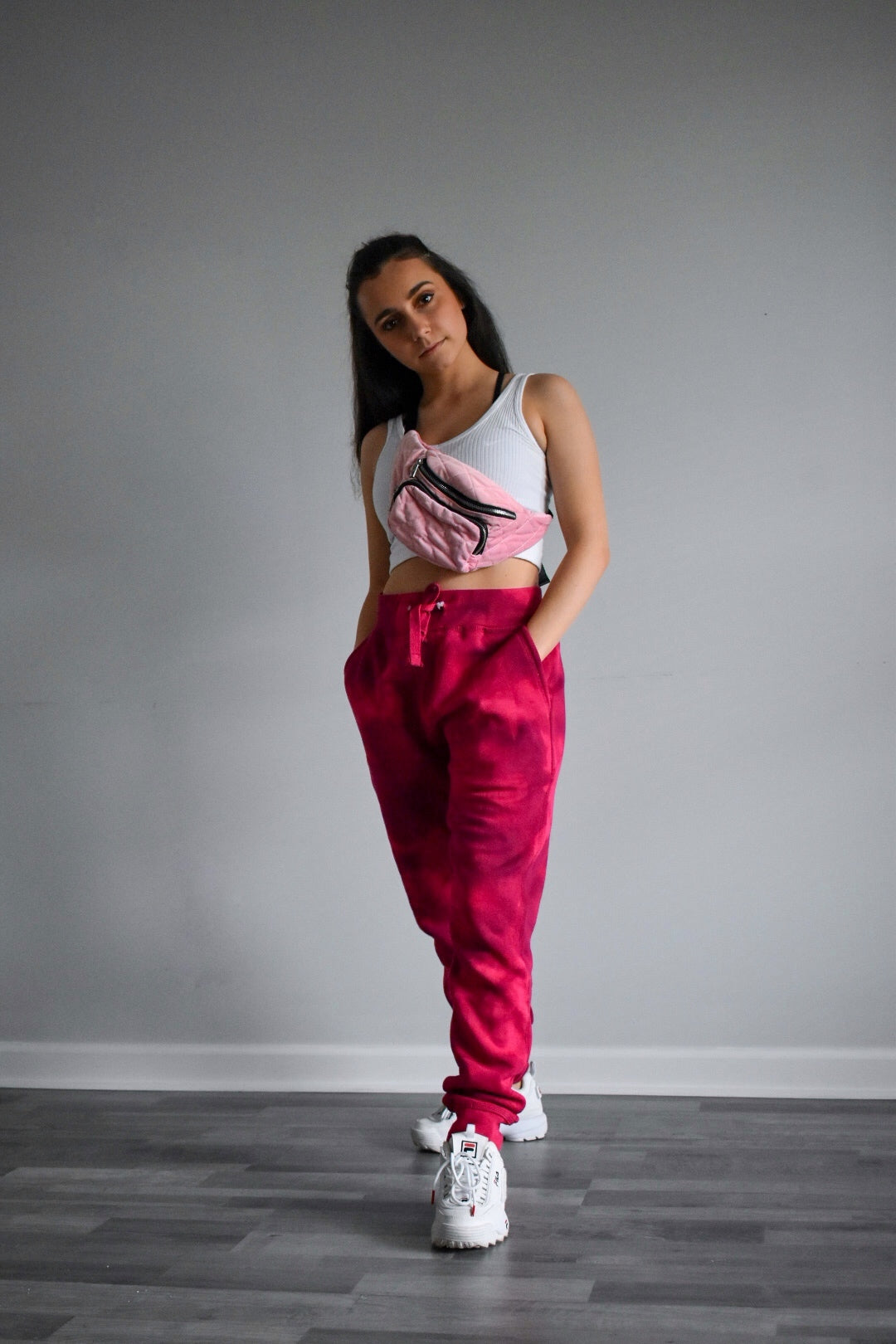 Maroon Reverse Tie Dye Sweatpants EXB Apparel exbapparel